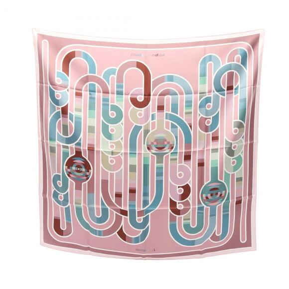 HERMES Pink Silk Scarf